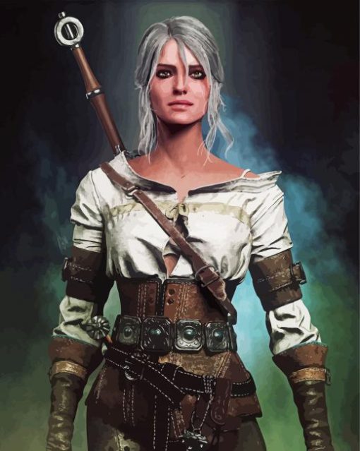 Ciri from Witcher paint by numbers