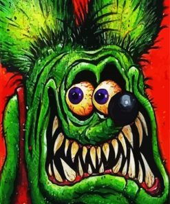 Close Up Rat Fink paint by numbers