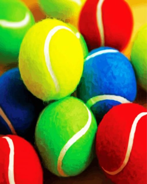 Colorful Tennis Balls paint by numbers