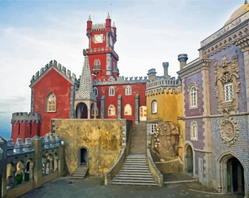 Cool Park and National Palace of Pena Sintra paint by numbers