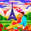 Couple in Paris paint by numbers