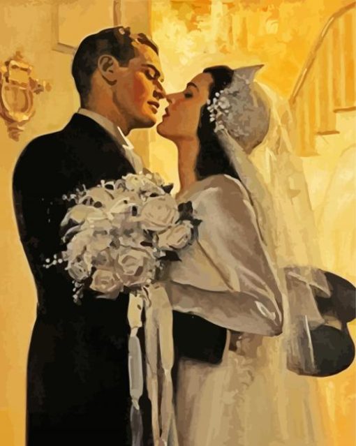 Couple in Their Wedding paint by numbers