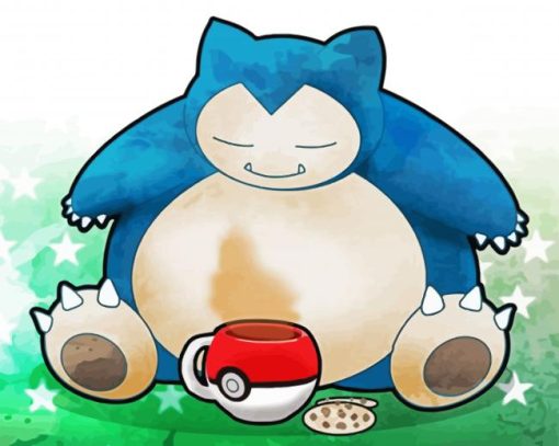 Cute Snorlax Pokemon paint by numbers