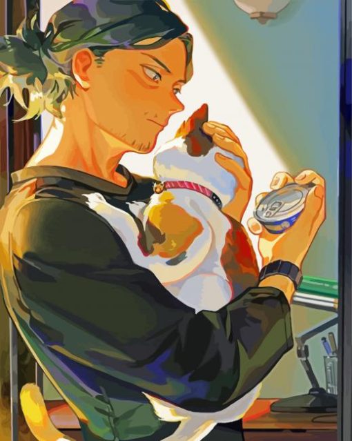 Cute Aizawa And His Cat Paint By Number