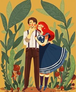 Cute Couple Illustration paint by numbers