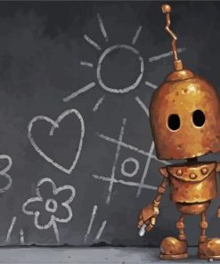 Cute Robot Paint By Number