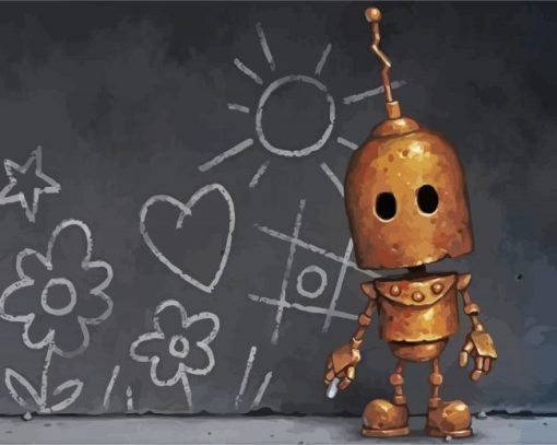 Cute Robot Paint By Number