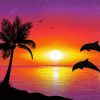 Dolphin in Sunset paint by numbers