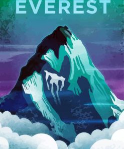 Everest Mountain Poster paint by numbers