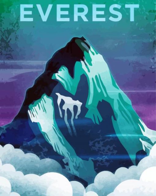 Everest Mountain Poster paint by numbers
