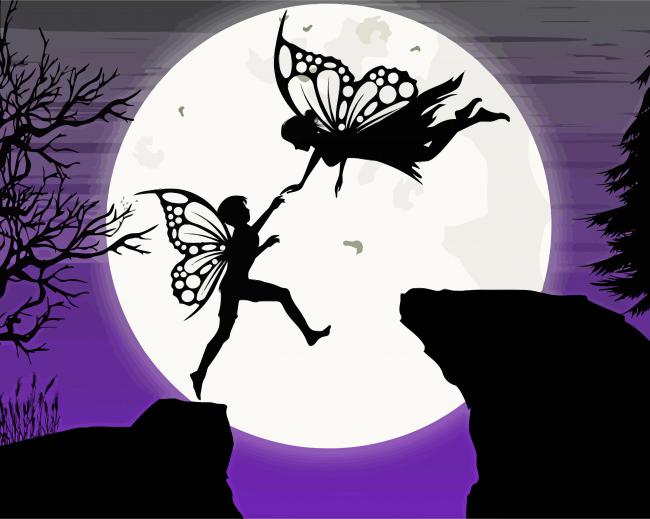 Fairy Silhouttes Fall In Love Paint By Number