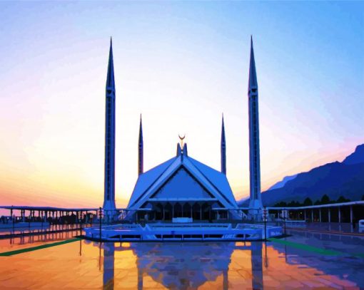 Faisal Mosque Islamabad paint by numbers