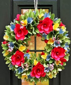 Floral Wreath paint by numbers
