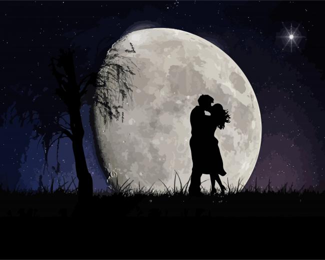 Full Moon Couple paint by numbers