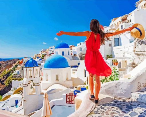 Girl Enjoying Greece Paint By Number