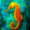 Golden Seahorse paint by numbers