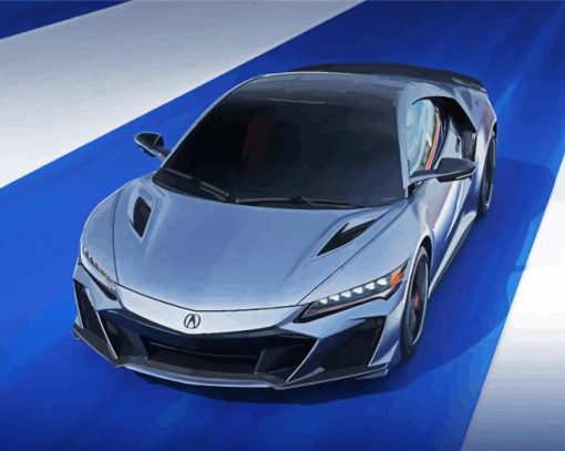 Grey Acura NSX paint by numbers