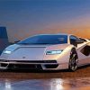 Grey Lamborghini Countach paint by numbers
