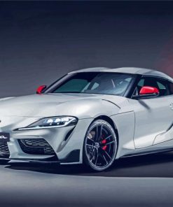 Grey Toyota GR Supra paint by numbers