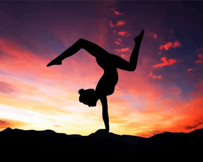 Gymnastic Girl Silhouette paint by numbers