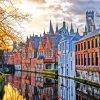 Houses At Sunset In Bruges Paint By Number