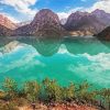 Iskanderkul Lake Tajikistan paint by numbers