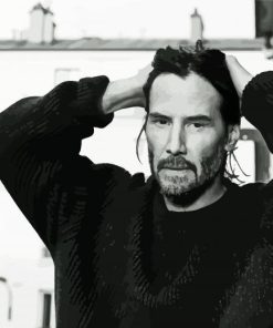 Keanu Reeves Black And White Paint By Number