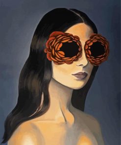 Girl With Flower Glasses Paint By Number