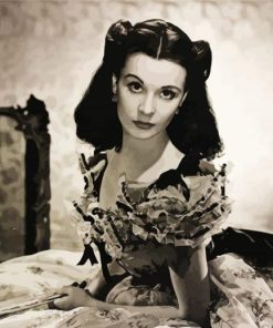 Monochrome Vivien Leigh paint by numbers
