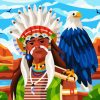 Native Man And Eagle Paint By Number