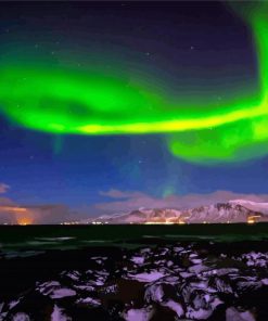 Northern Lights in Reykjavik paint by numbers