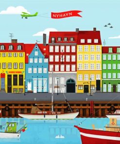 Nyhavn Copenhagen paint by numbers