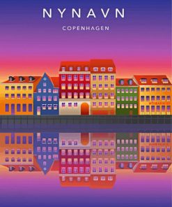 Nyhavn Copenhagen Poster paint by numbers