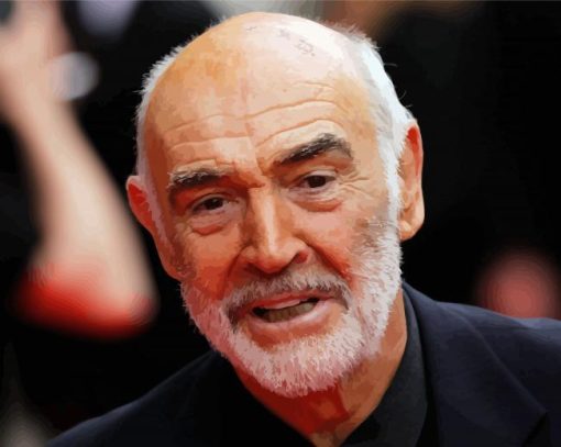 Old Sean Connery Actor paint by numbers