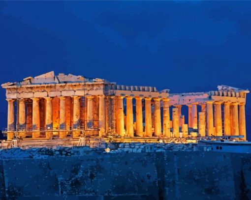Parthenon Athens Greece paint by numbers