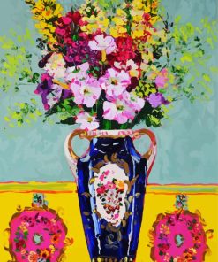Petunia in Blue Vase paint by numbers