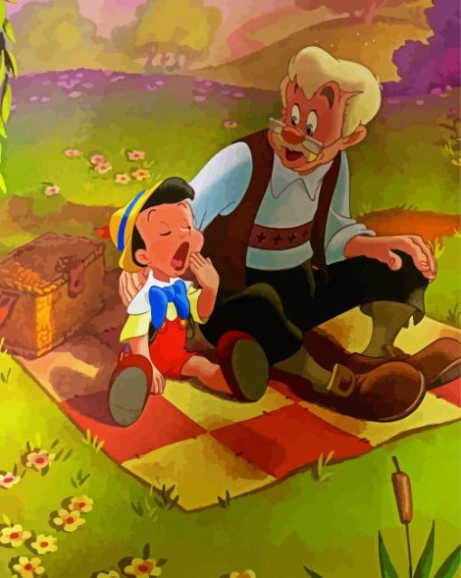 Pinocchio and Geppetto paint by numbers