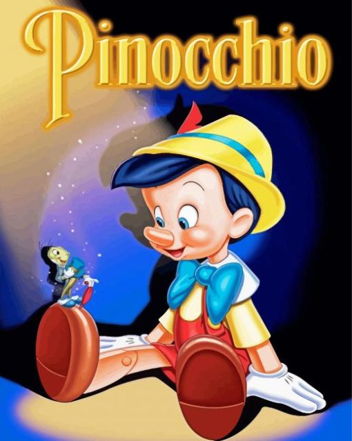 Pinocchio and Jiminiy Cricket paint by numbers