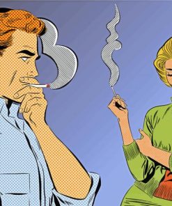 Pop Art Couple Smoking paint by numbers