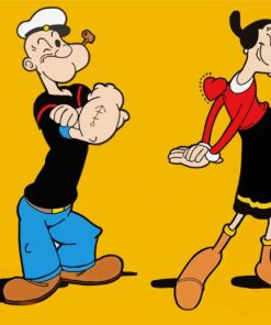 Popeye and Olive paint by numbers