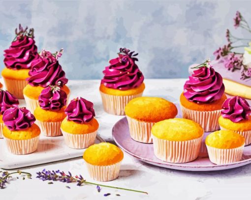 Purple Cupcake paint by numbers
