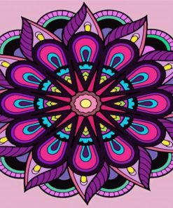 Purple Mandala paint by numbers