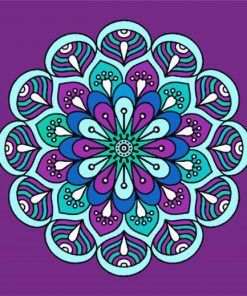 Purple and Blue Mandala paint by numbers