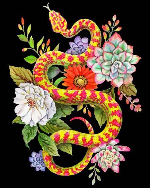 Python Snake and Succulent paint by numbers