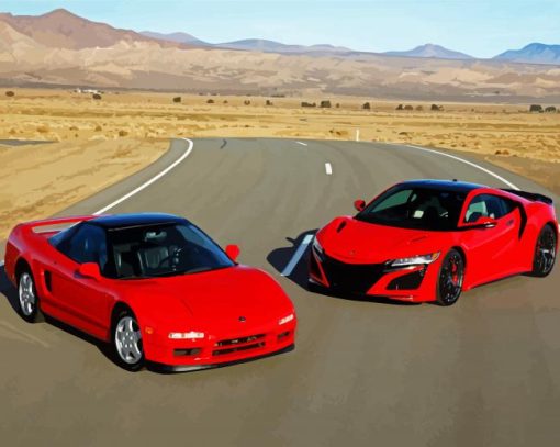 Red Acura NSX Paint By Number