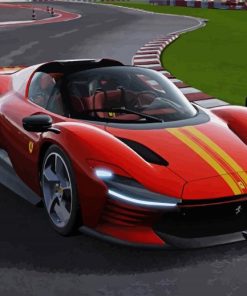 Red Ferrari Daytona Paint By Number
