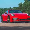 Red Porsche 911 paint by numbers