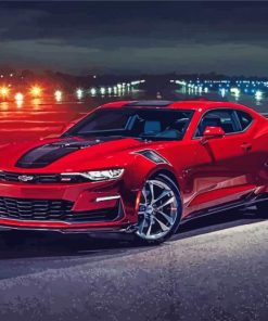 Red Chevrolet Camaro paint by numbers