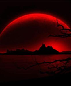 Red Moon Nightscape Paint By Number