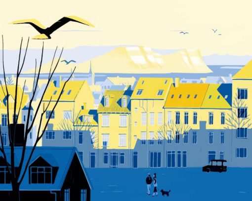 Reykjavik Illustration paint by numbers